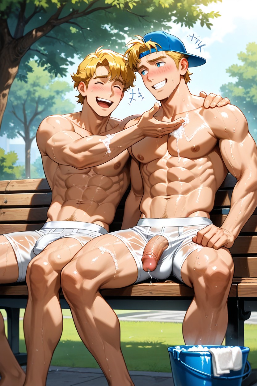 Laughing, Jocks, Noon AI Gay Porn