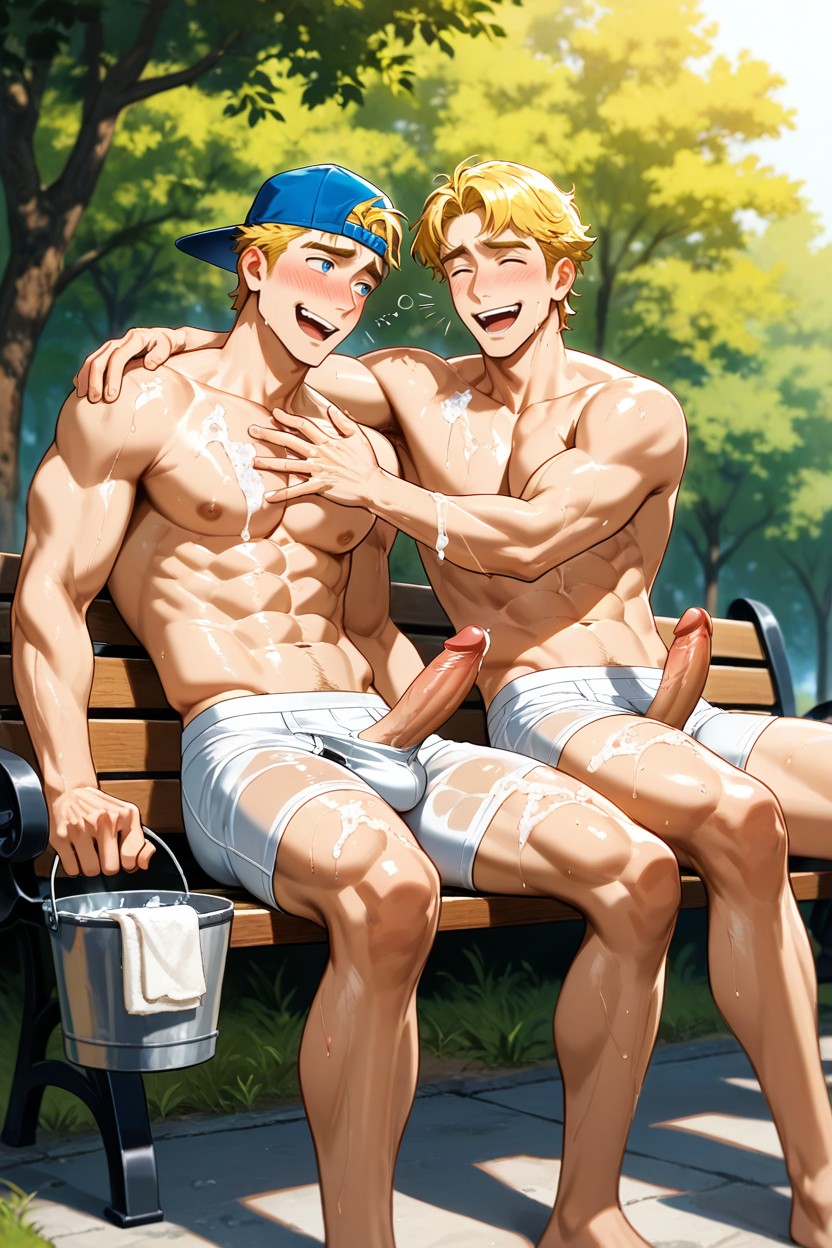Handsome, Noon, Blonde AI Gay Porn