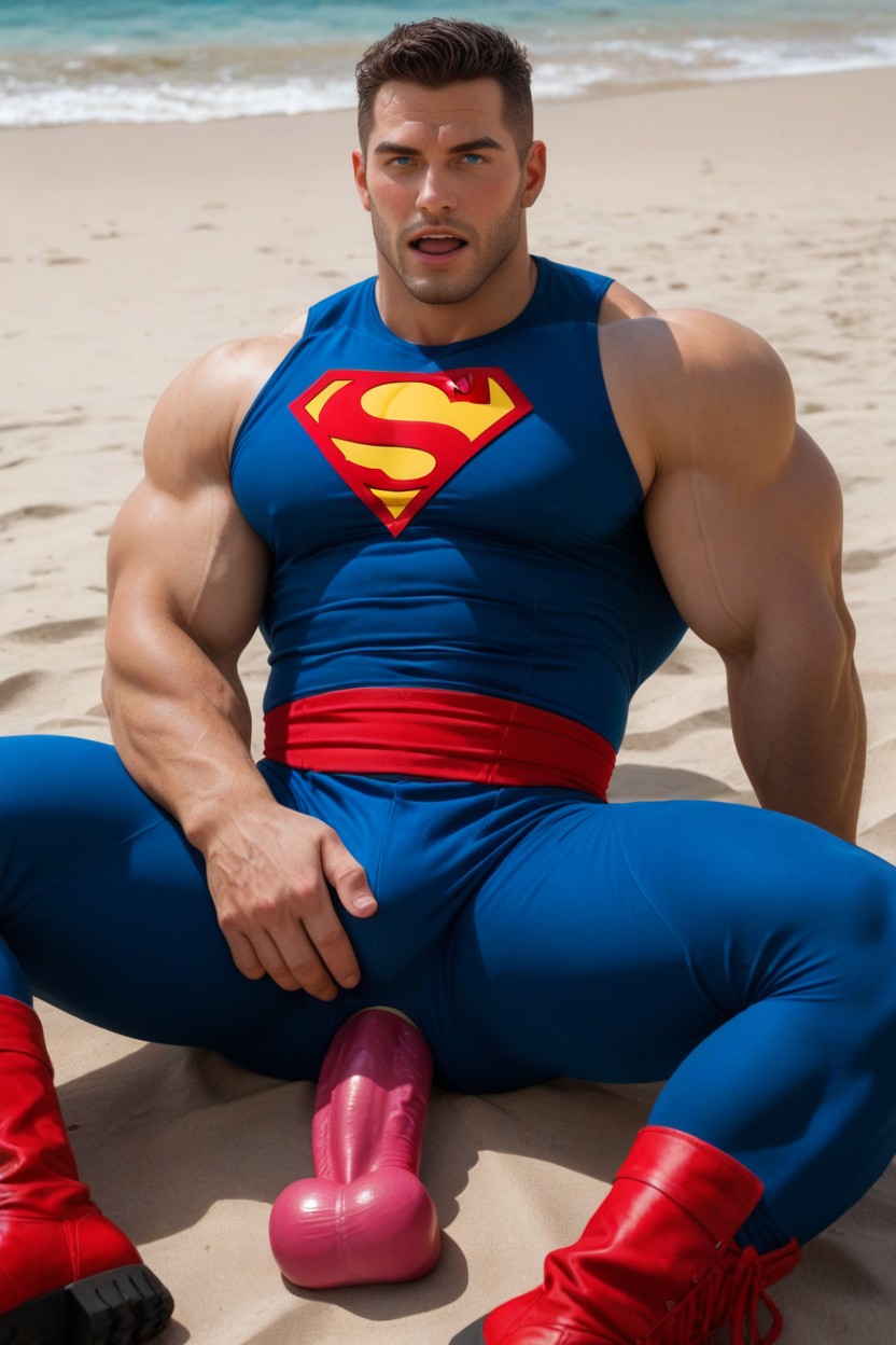 Red Boots, Ahegao, Fully Clothed In Costume AI Gay Porn