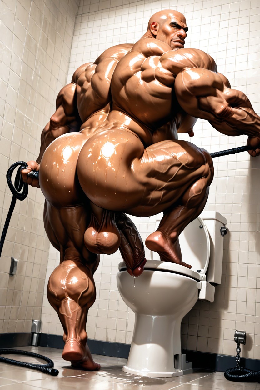 Naked, Dark Tanned Skin, Exposed Muscle Thighs AI同性戀黃片