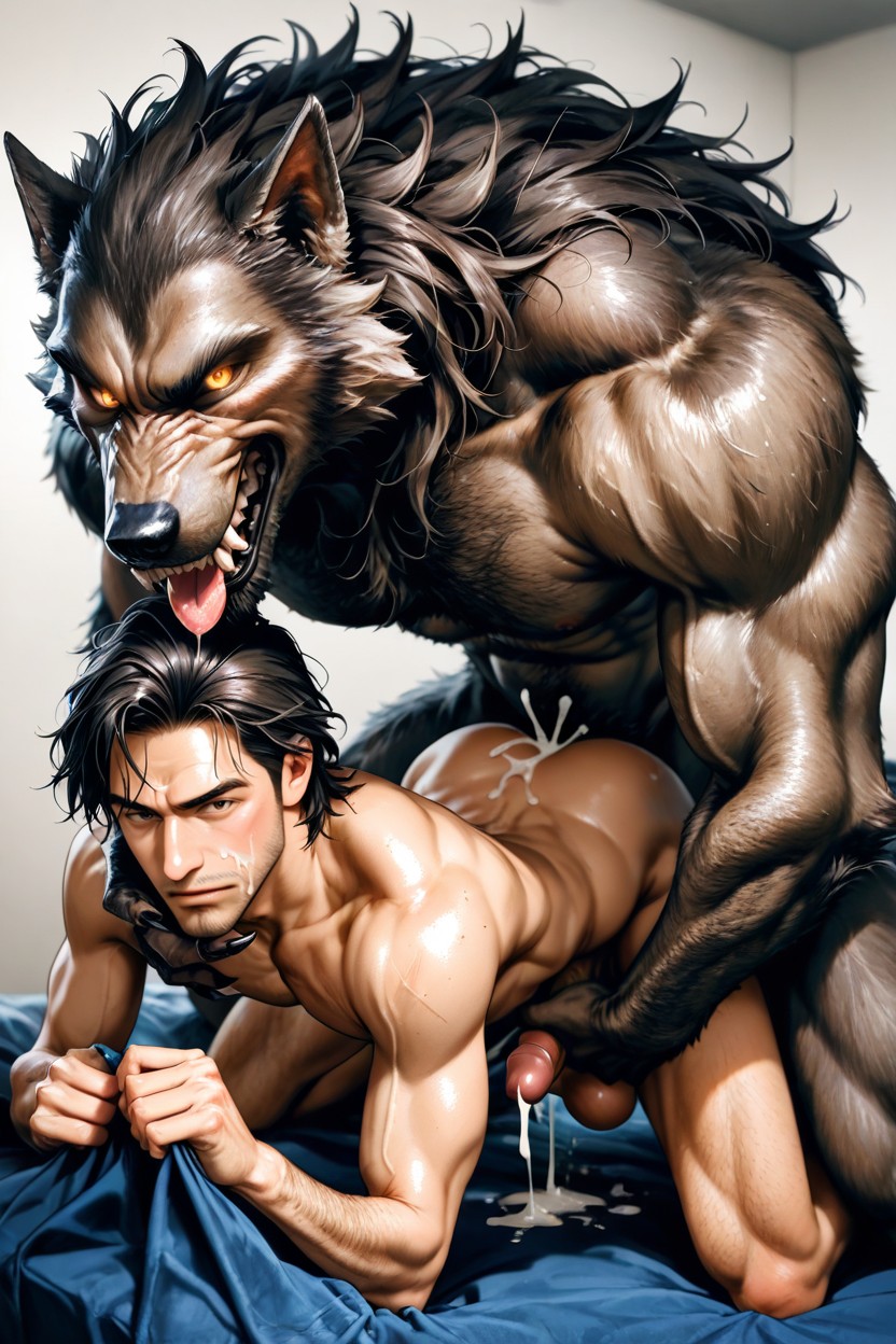 Werewolf Gay Sex, 18+, Knot AI Gay Porn