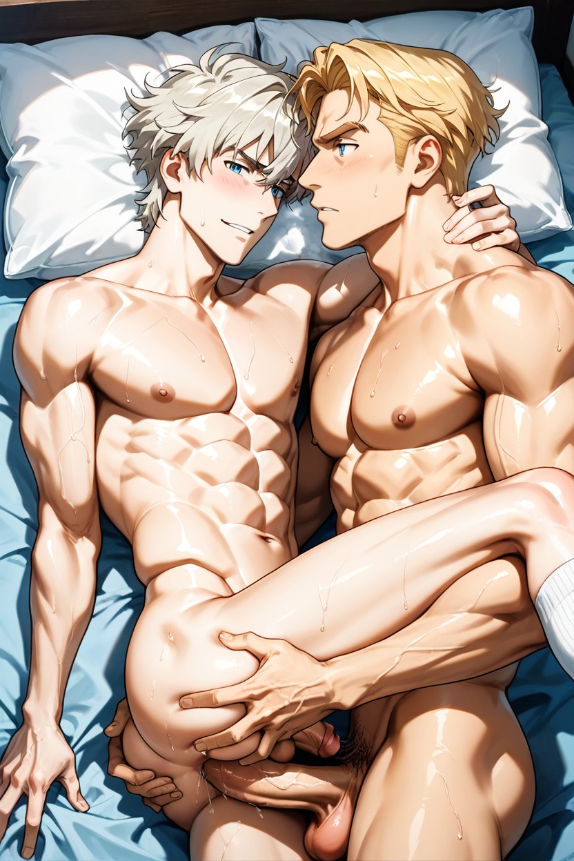 Hairless, Side View, Both Male Are AI Gay Porn