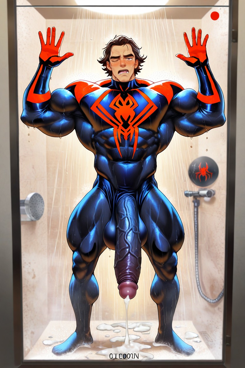 Spider-man Across The Spider-verse Style, Orgasm, Blushing AI Gay Porn