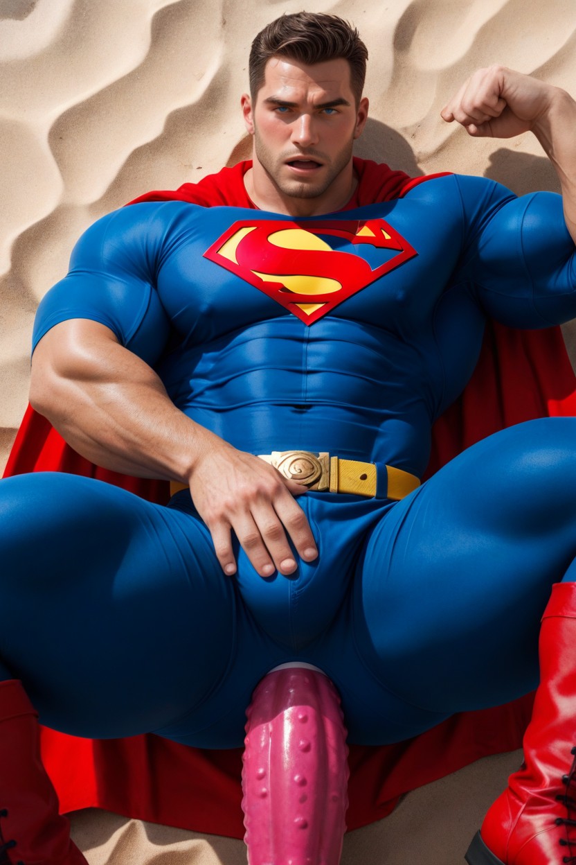 Blue Eyes With Black Hair, More Muscles, Hyper Massive Pecs AI Gay Porn