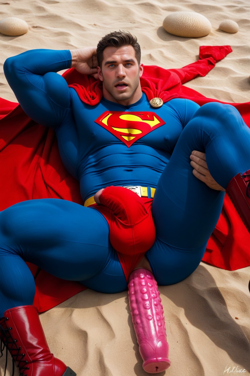 In Heat, Fully Clothed In Costume, Huge AI Gay Porn