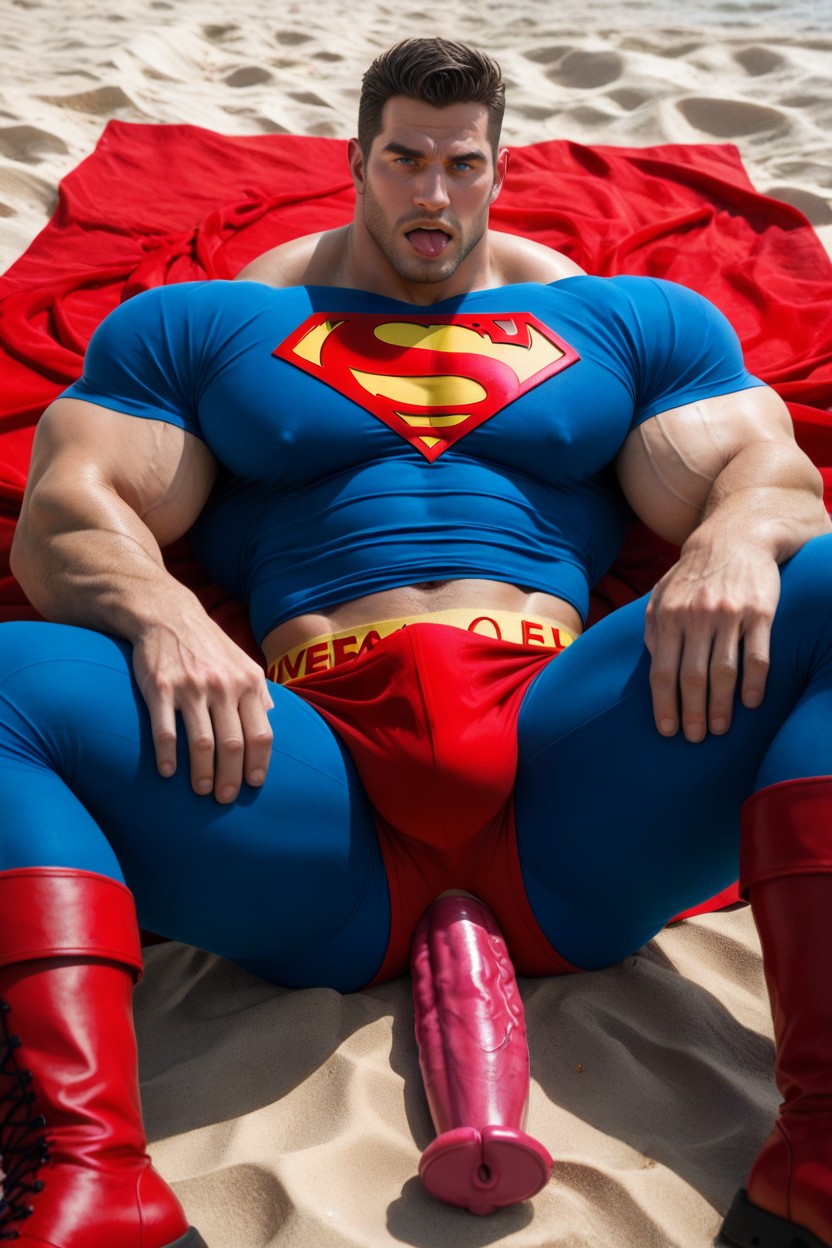 Legs Spread Open, Ahegao, Bright Ice Blue Eyes AI Gay Porn