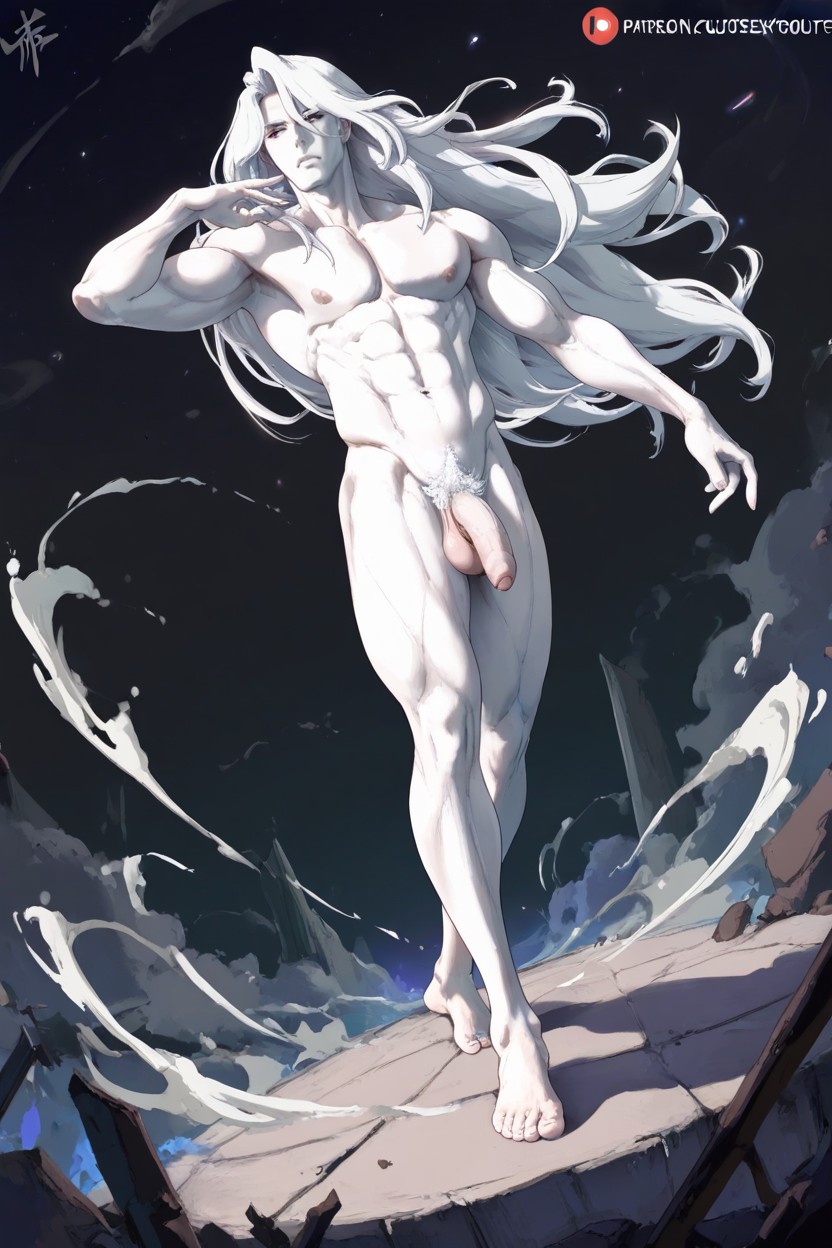 No Clothes, Mamimi Art Style, White Pubic Hair AI Gay Porn