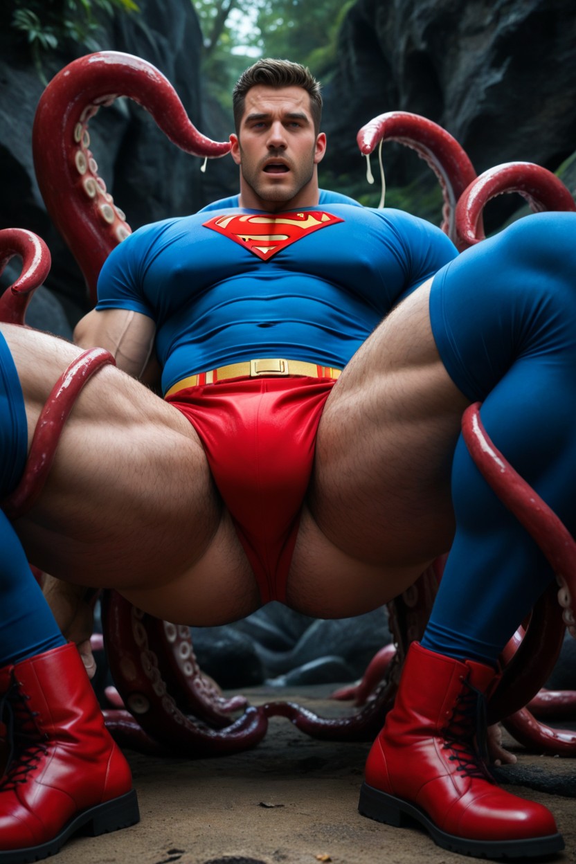 Pecs Like Hyper Boobs, Tentacles, Red Briefs AI Gay Porn