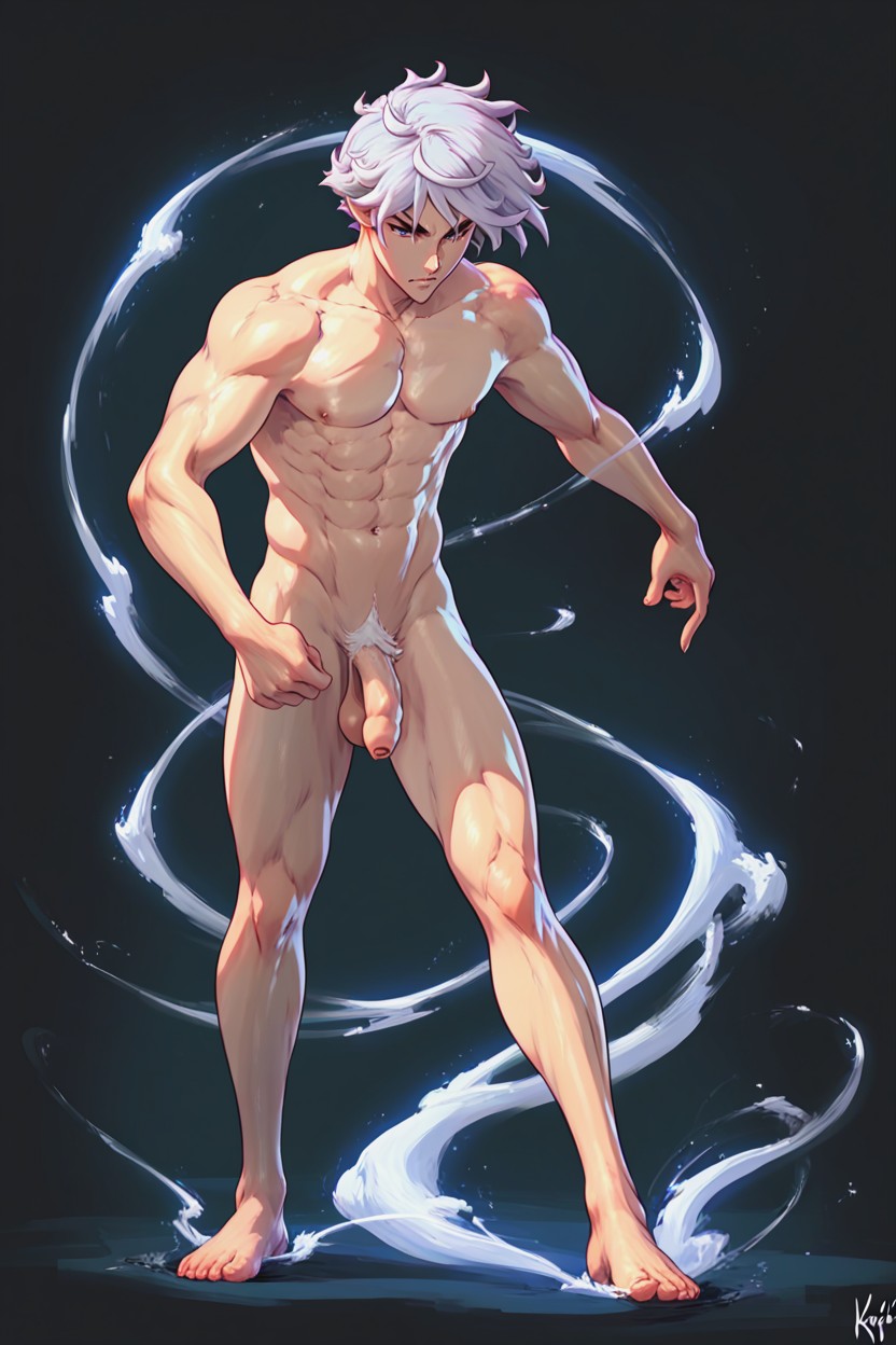 Standing, White, White Long Hair AI Gay Porn