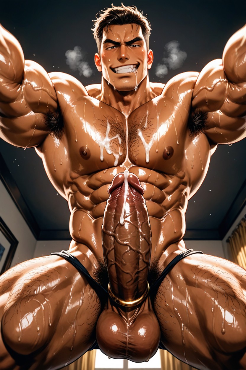 Erect, Cock Ring, Gigantic Cock AI Gay Porn