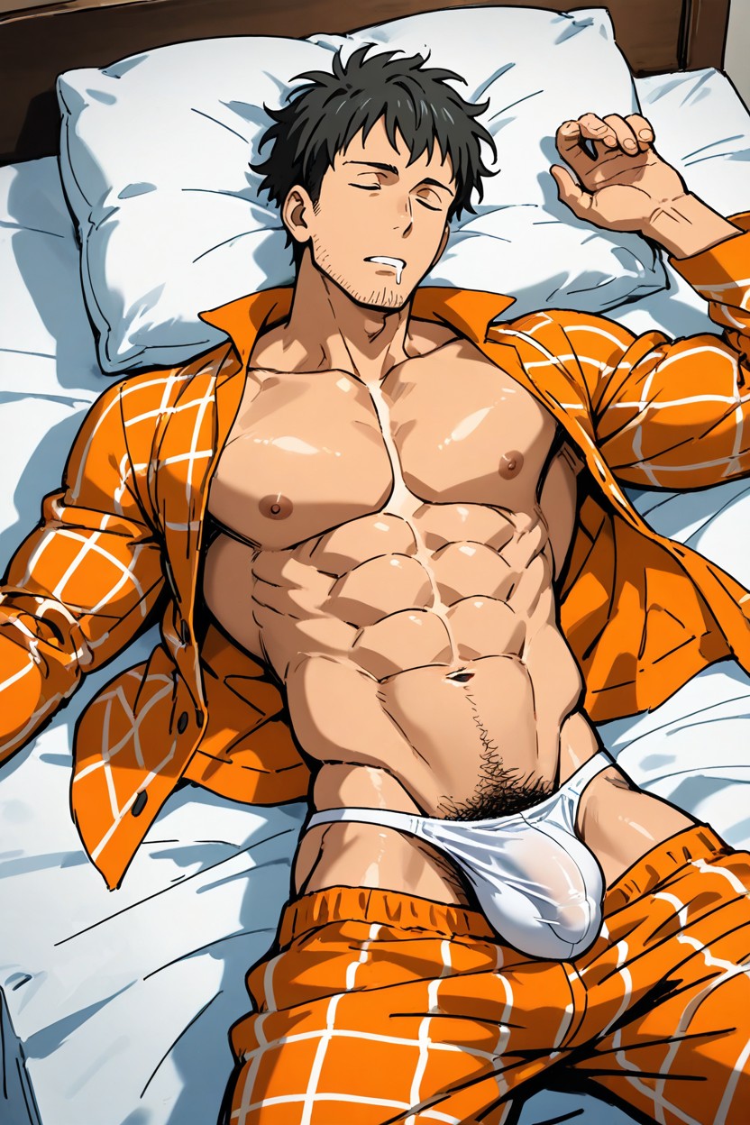 Sketch, Drooling, Right Hand Touch Abs AI Gay Porn