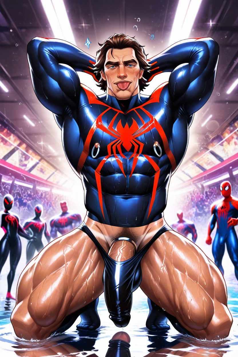 In The Sportclub With Others, Wearing Swimming Briefs, Nipple Rings AI Gay Porn