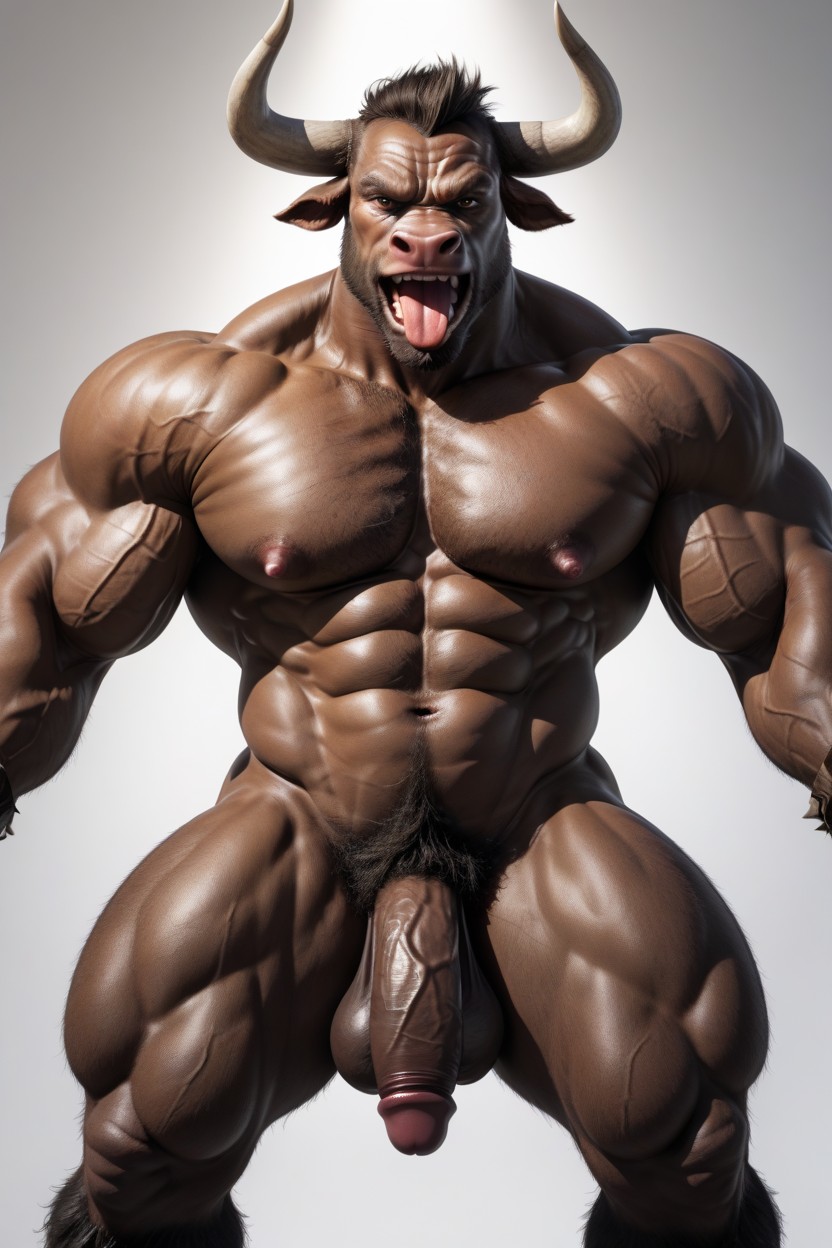Naked, Huge Nipples, Pubic Hair AI Gay Porn