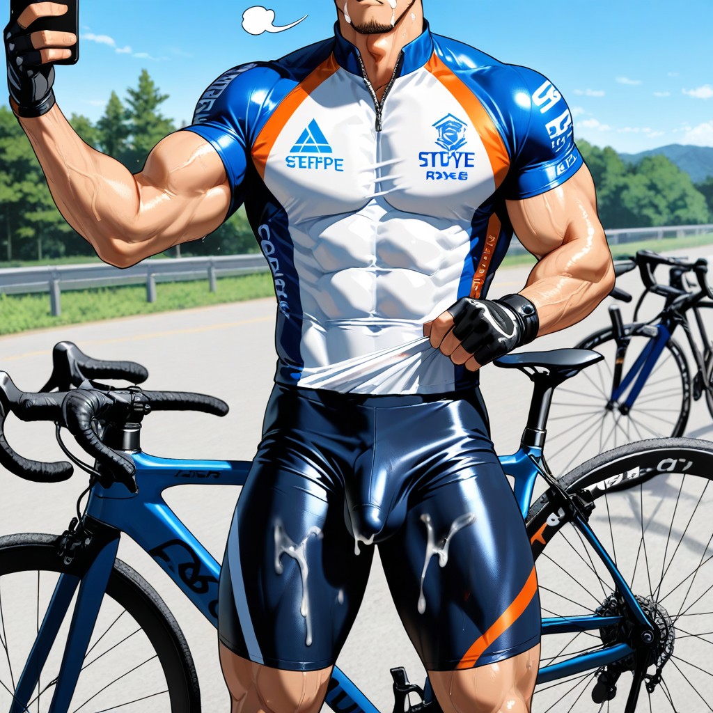 Big Blue Sky, Faceless Selfie / No-face Selfie, Big Calves And Quadriceps AI Gay Porn