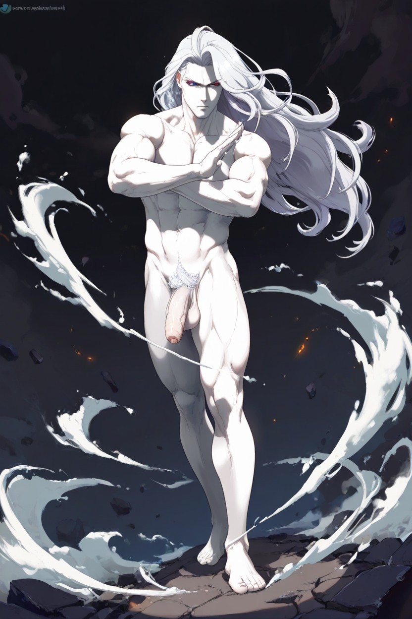 Night, Full Body Visible, Pale Skin AI Gay Porn