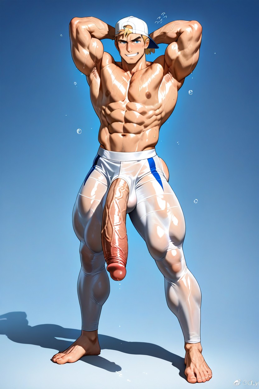 Show Biceps, Naked Upper Body, Yoga Pants AI Gay Porn