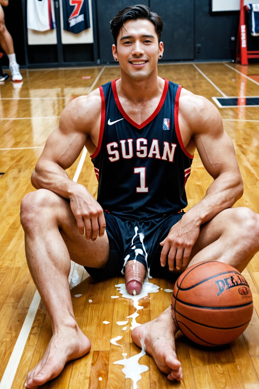 Basketball, Big Testicles, Full Body AI Gay Porn