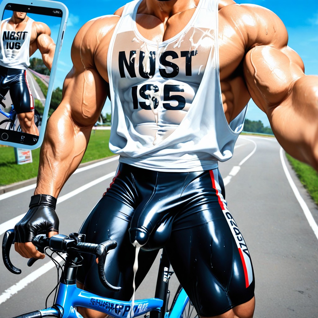 Cumshot, Most Of The Lycra Is White, Saturated And Detailed Image AI Gay Porn