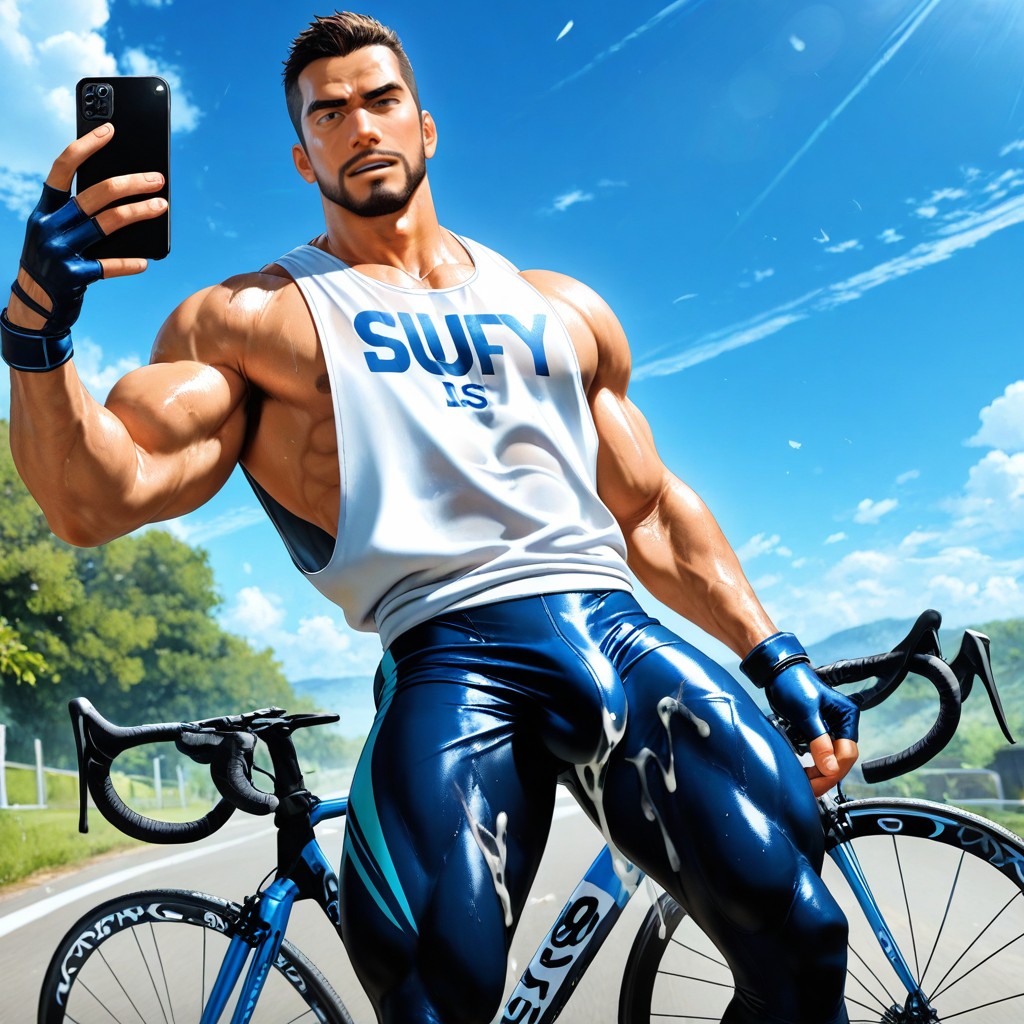 Big Biceps And Triceps, Body Selfie With His Hand, Detailed D Realism AI Gay Porn