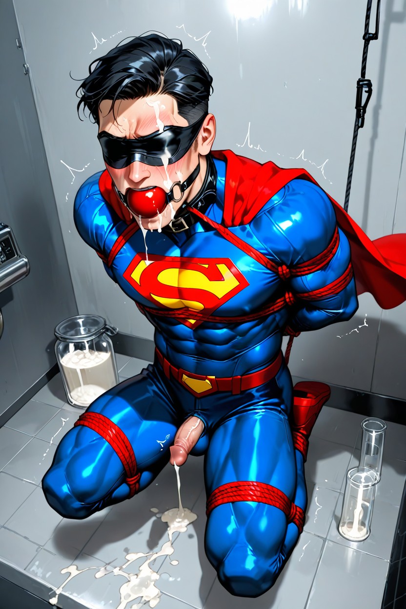 Chilling Machine, Large Ballgag Mouth Open, Fit AI Gay Porn