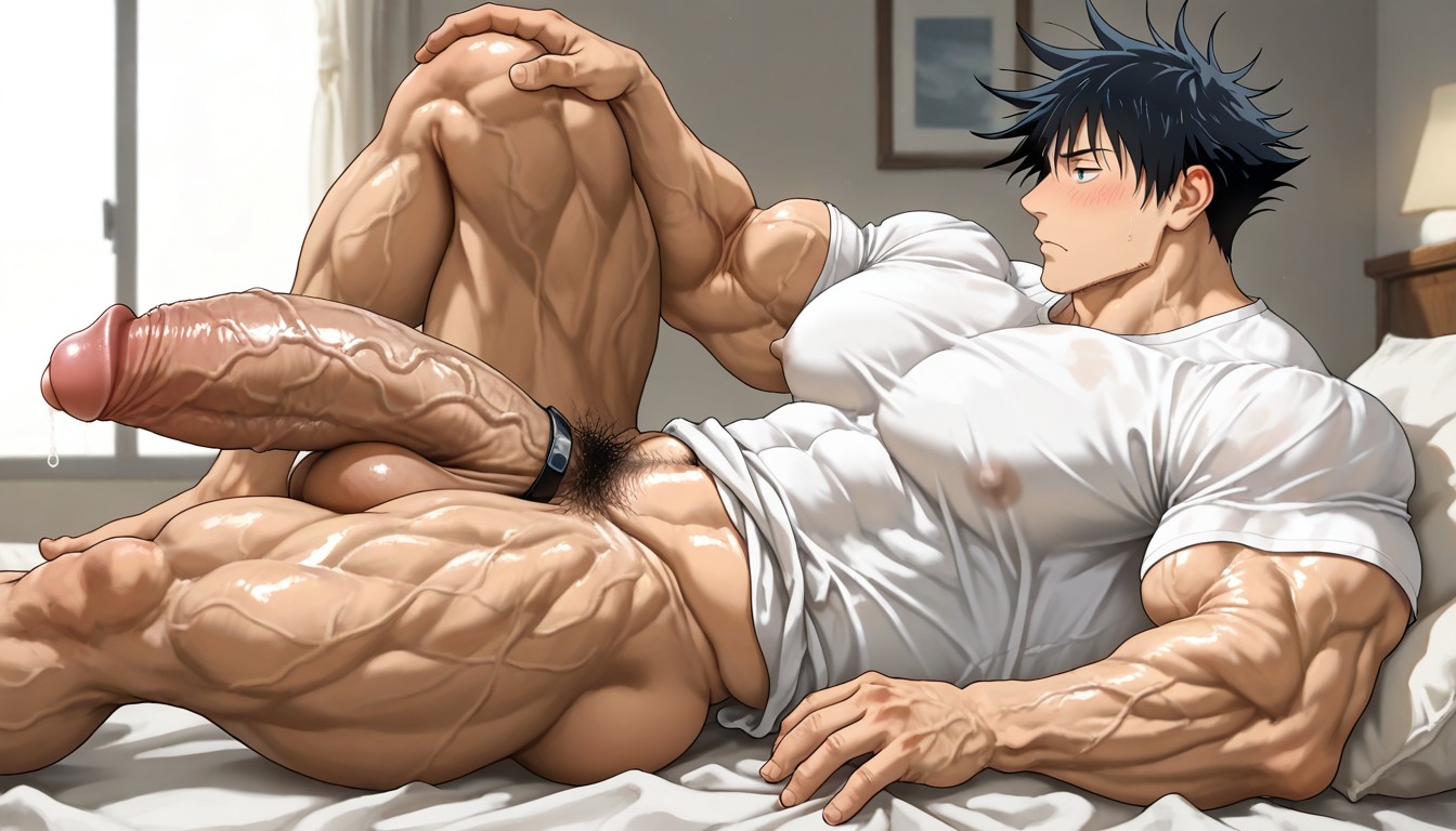 Hairy, Testicles, Raises His Legs AI Gay Porn