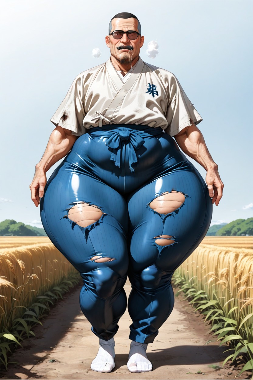 Biggest Ass In The World, Black African Man, Cotton Field AI Gay Porn