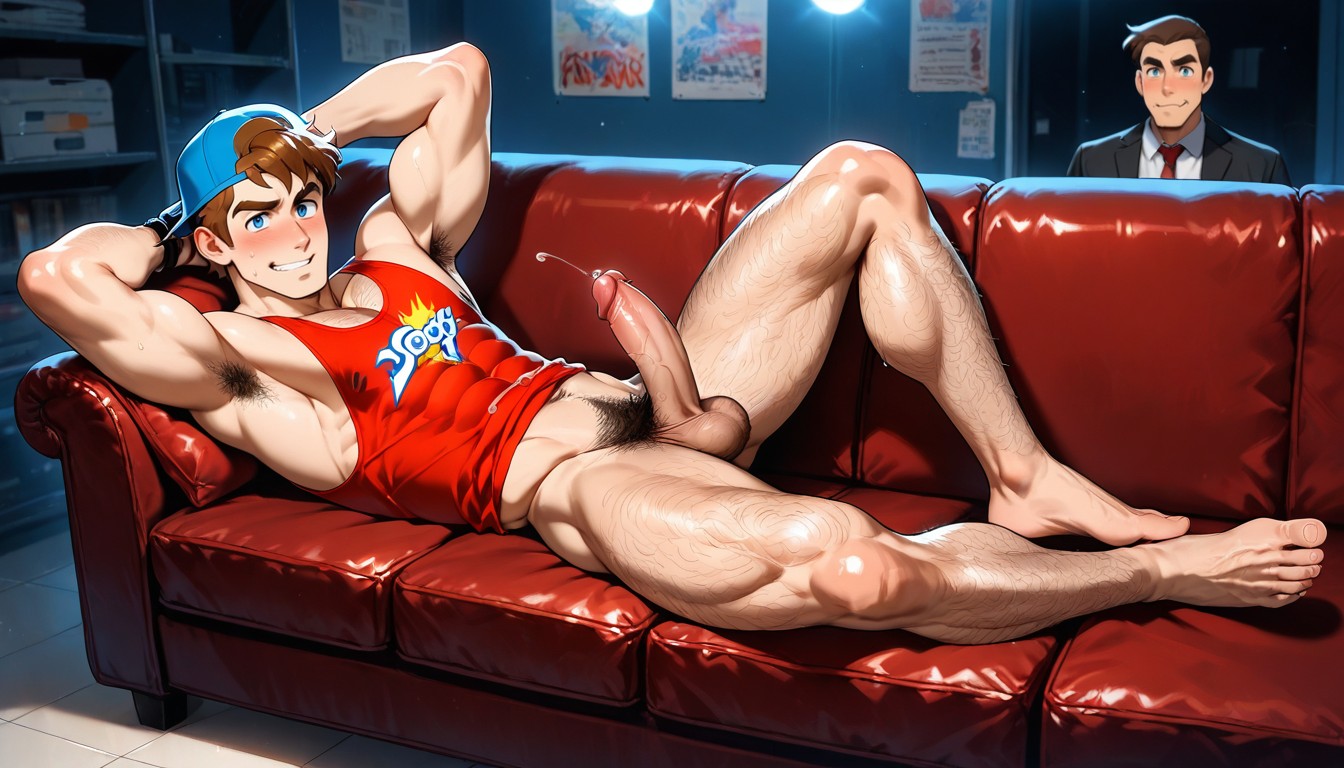 Bro, Pubic Hair, Red Transparent Tank Top AI Gay Porn