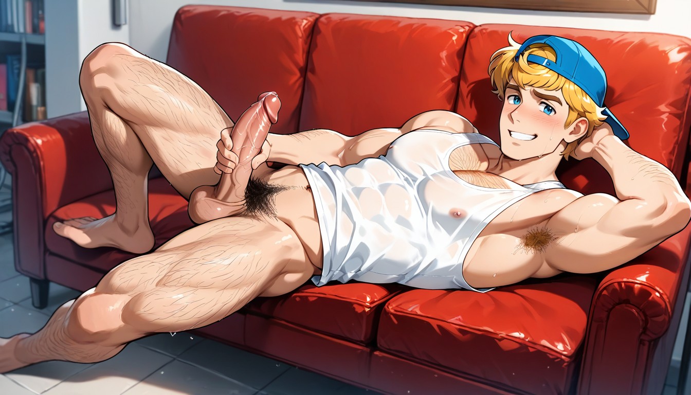 One Person Only, Blonde Hair, Masturbation AI Gay Porn