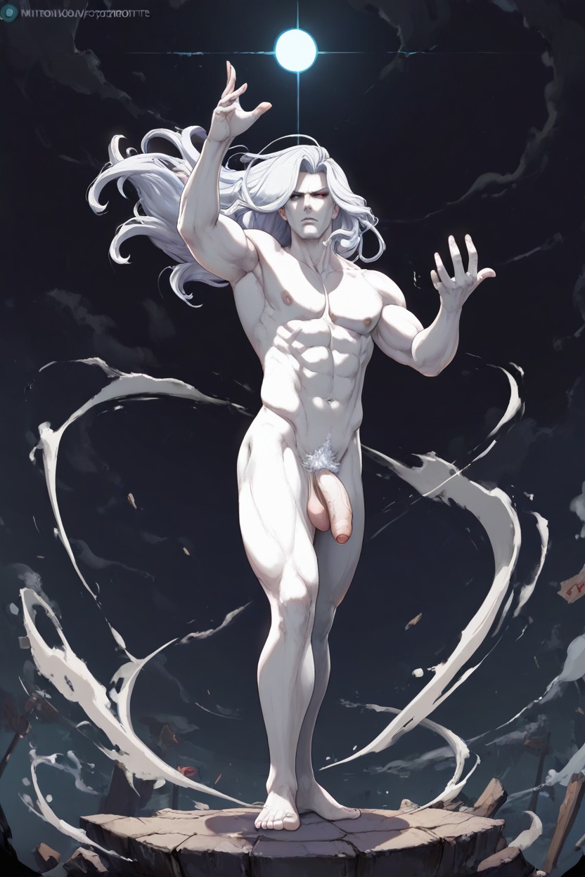 White Long Hair, Fighting, White Pubic Hair | No Clothes AI Gay Porn