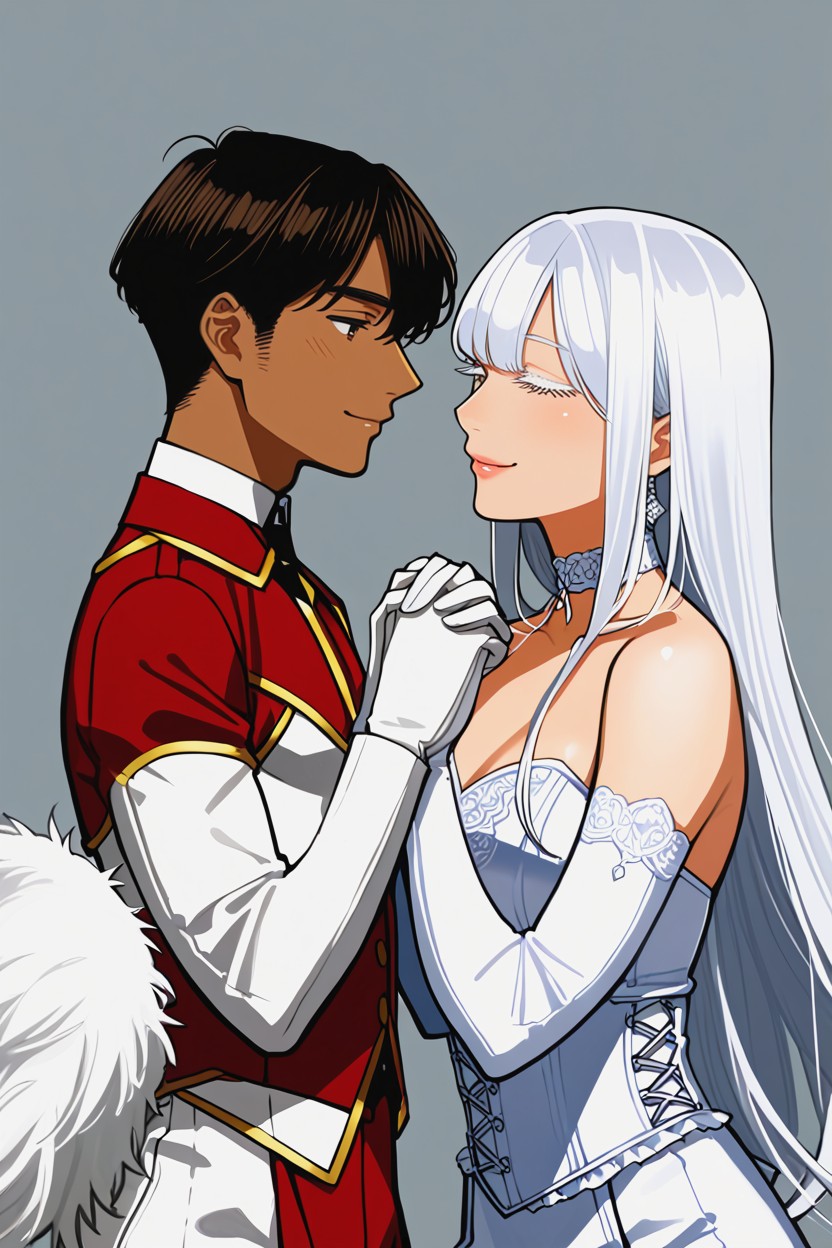 Wide Hips, White Hair, Boys AI Gay Porn