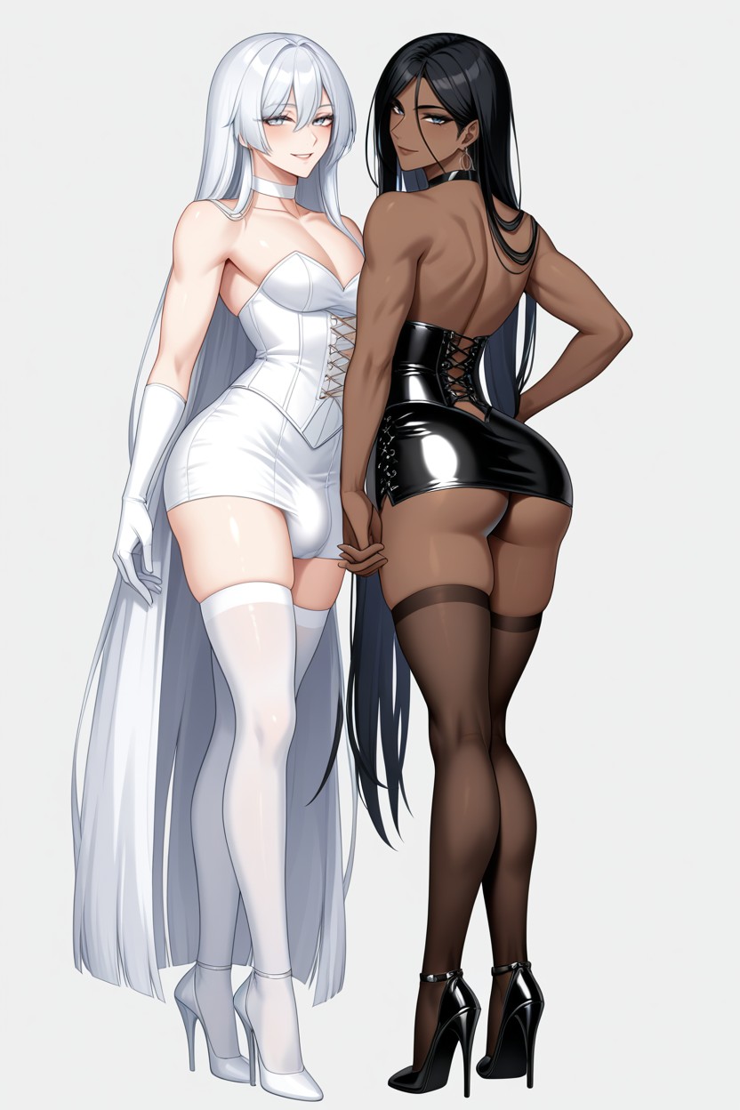 Bottom Up, White Corset Bodysuit, Sensual AI Gay Porn