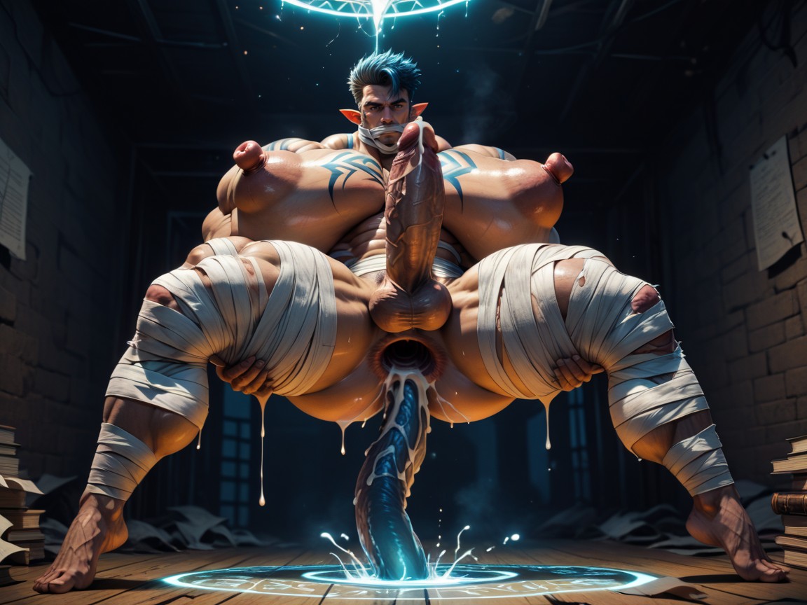 18+, Full Body, Tentacles Around The Nipples AI Gay Porn