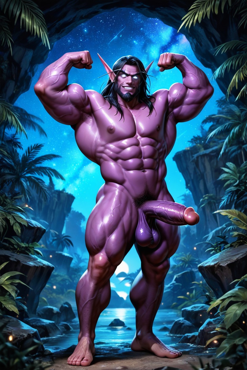 Night Elf, Medium, Beard AI Gay Porn