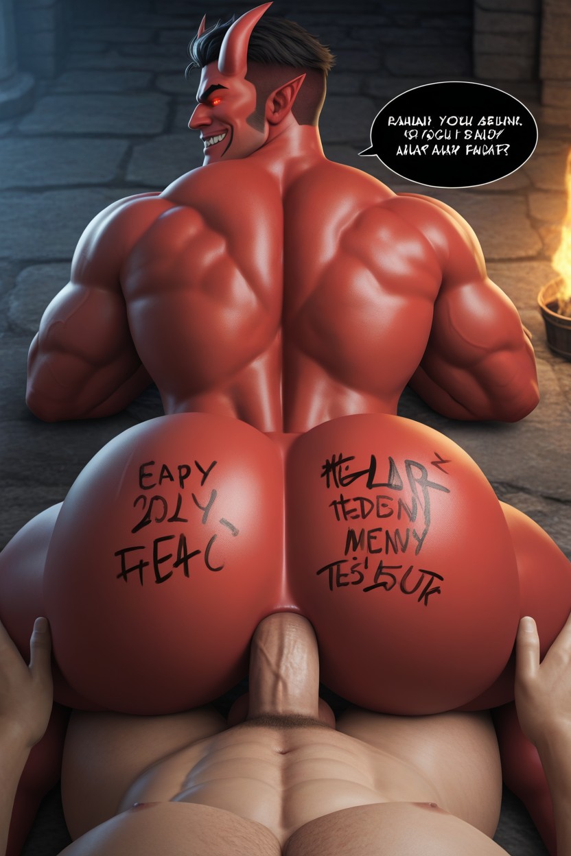 Speech Bubble, Motion Lines, Body Writing AI Gay Porn
