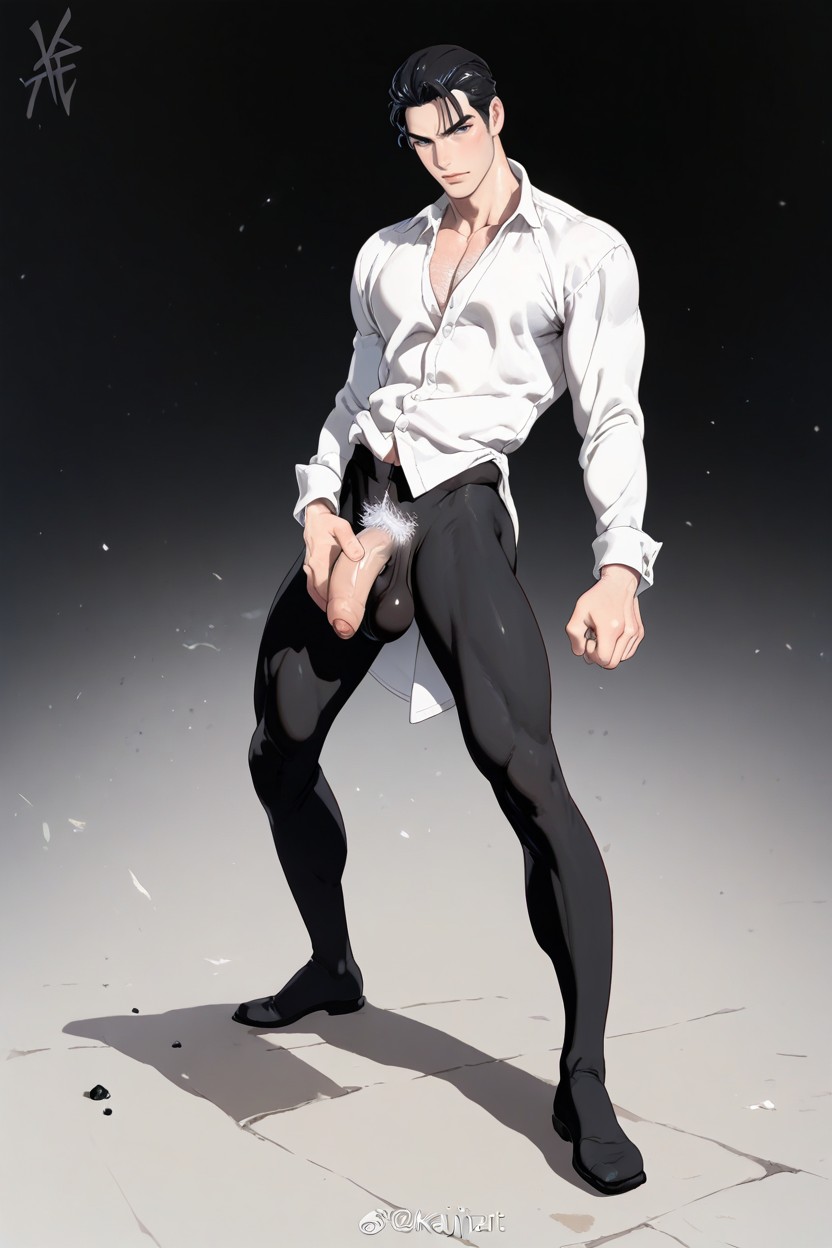 No Clothes, Full Body Visible, Masculine AI Gay Porn