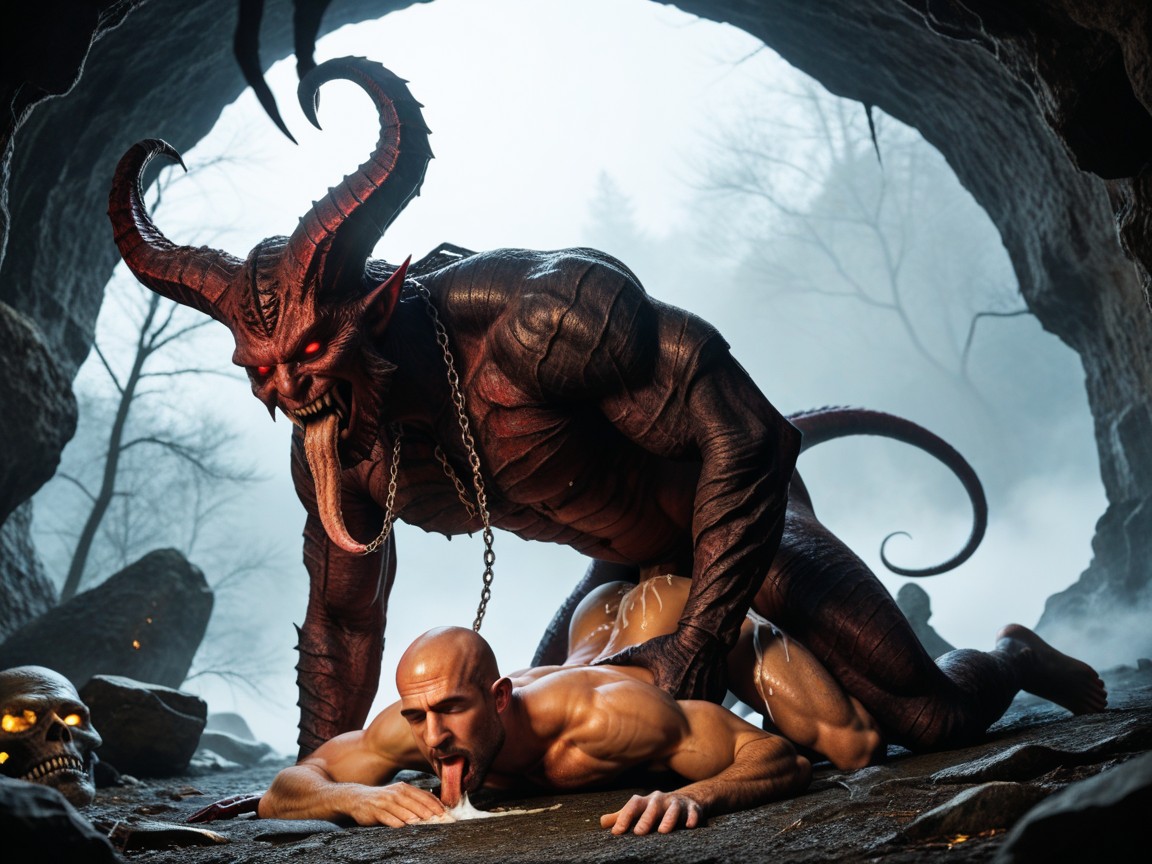 Giant Monster, 18+, Red Eyes AI Gay Porn