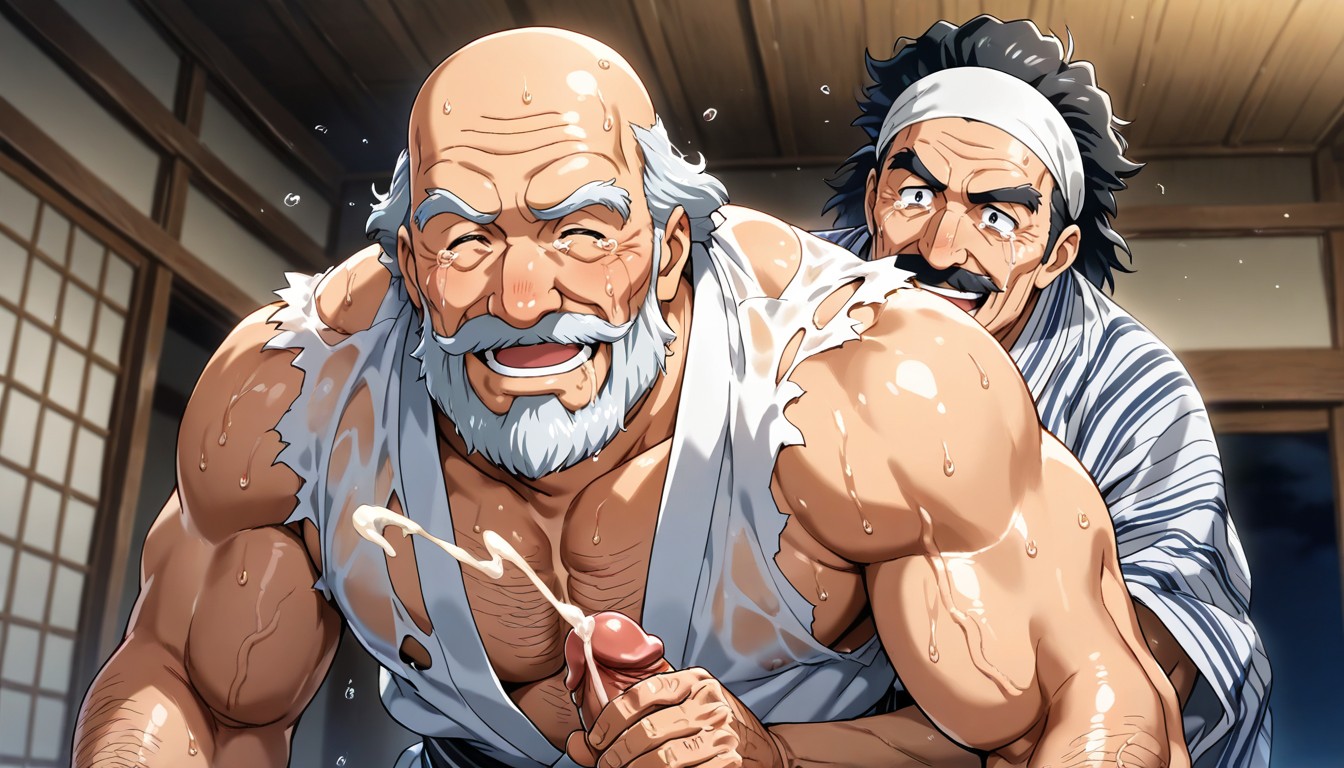 Glistening Skin, Torn Shirt, The Body Is Covered In Sweat AI Gay Porn