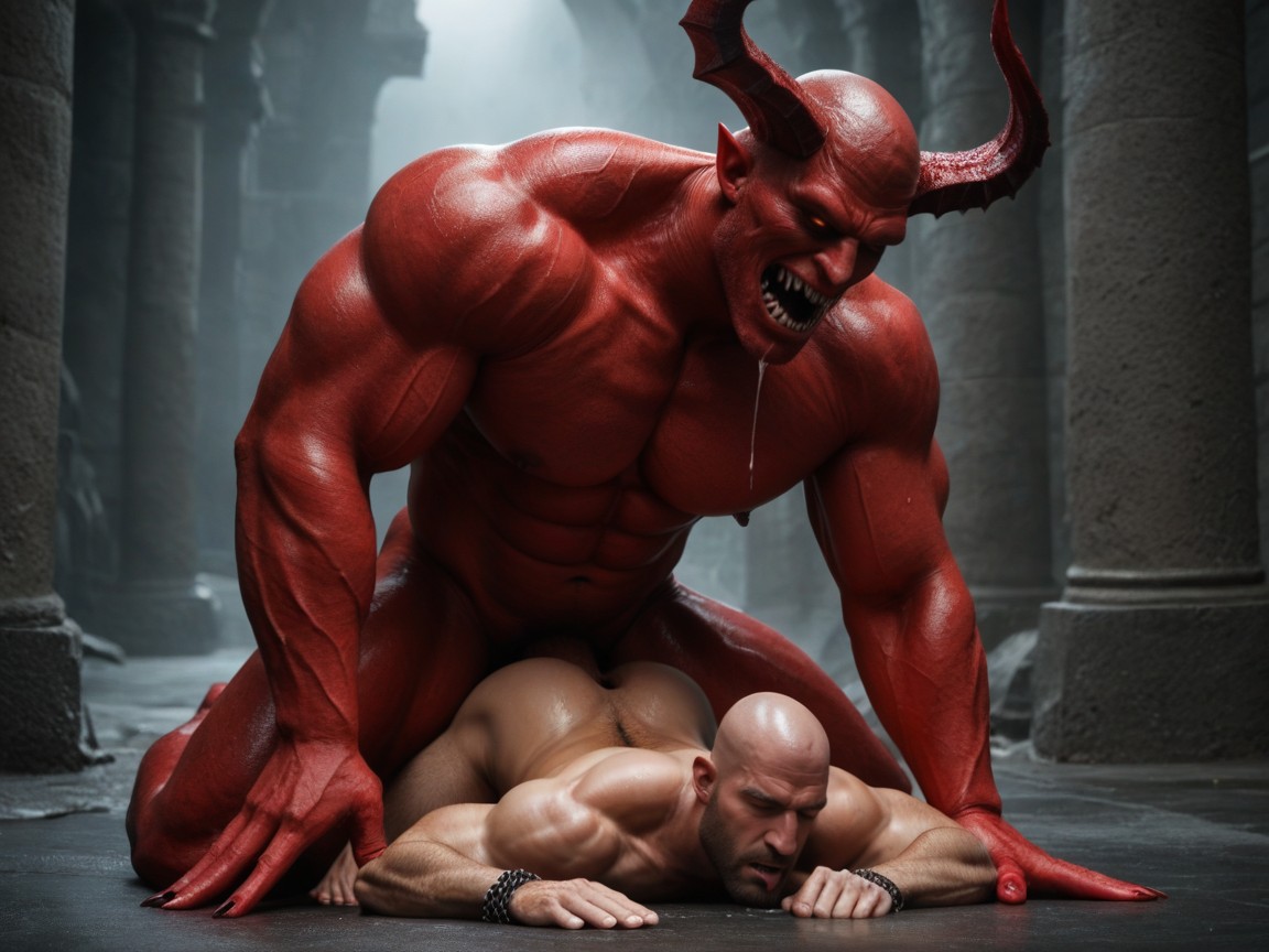 Infernal Diabolic Satan Fucks A Human, Chest Grip, Anal Punishment Porno gay IA