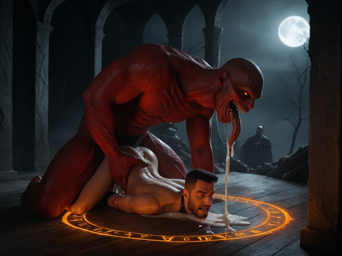 Excessive Cum Puddle, Sex In Motion, Evil Magic Summoning Circle AI Gay Porn