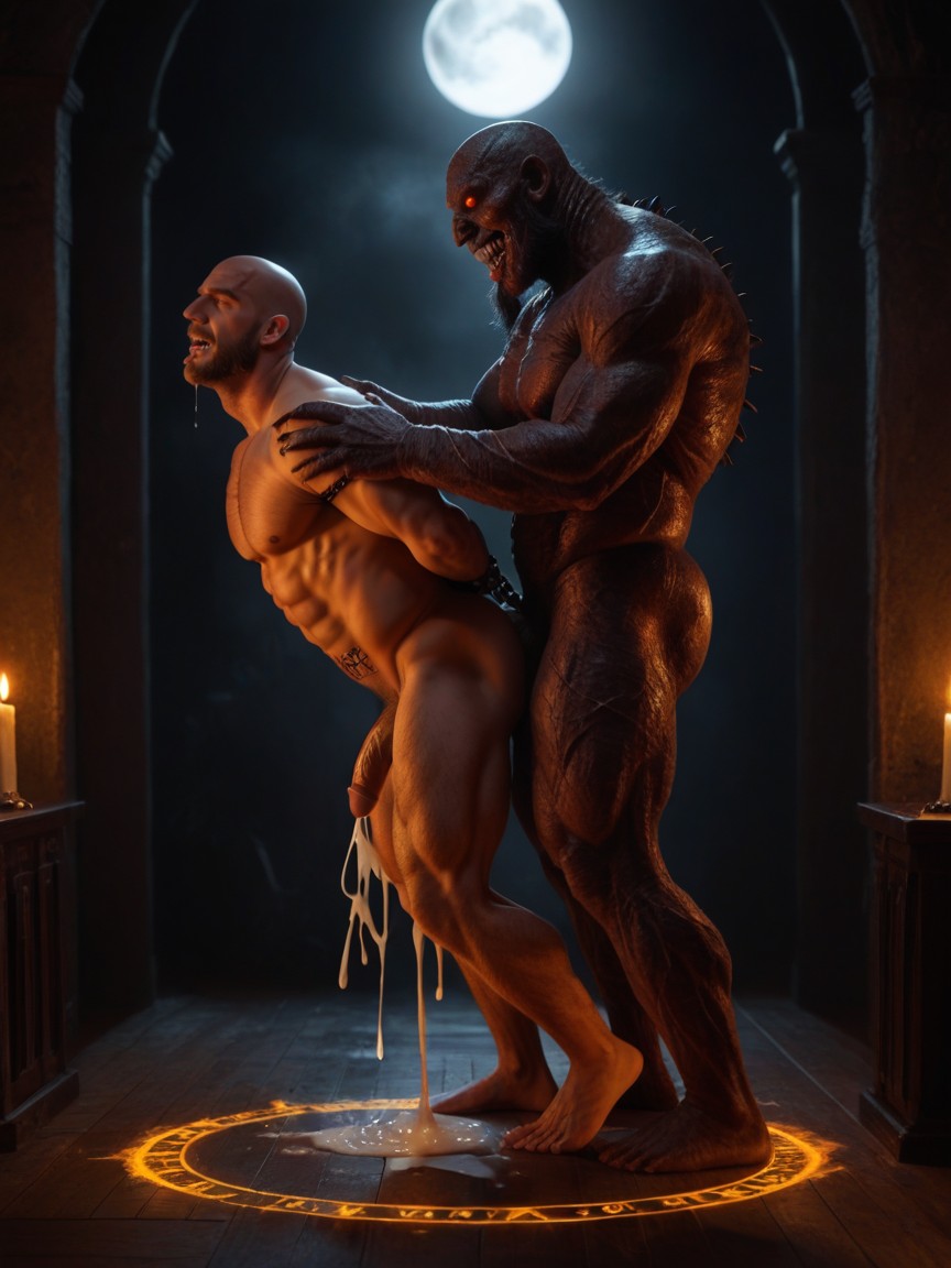 Excessive Cum Explosion, Man Drooling, Head On The Floor AI Gay Porn