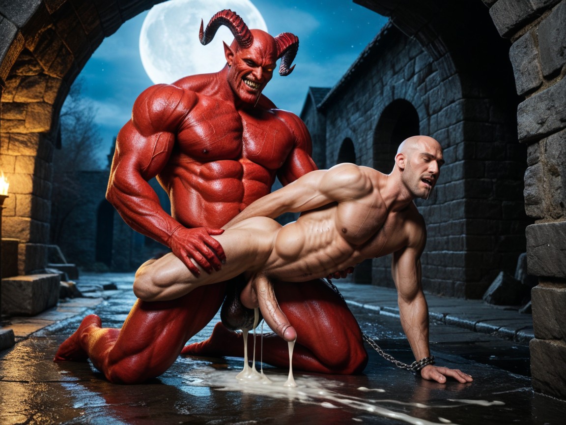 Stretched Gaping Hole Filled With Massive Cock, Sex Demon, No Mercy AI Gay Porn