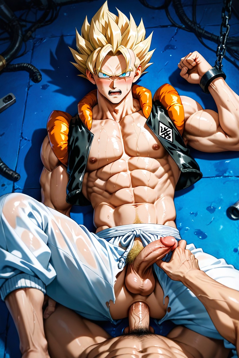 Hardcore Sex, Penis And Abs Fully Visible, Golden Hair And Pubes AI Gay Porn