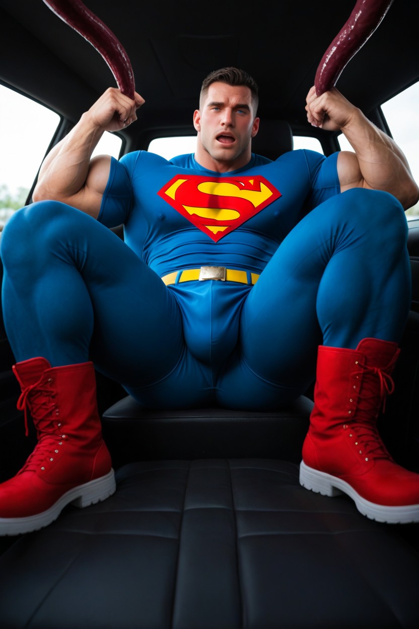 Rough Groping His Own Hyperboobs, Blue Eyes With Black Hair, Gigantic Bodybuilders AI Gay Porn