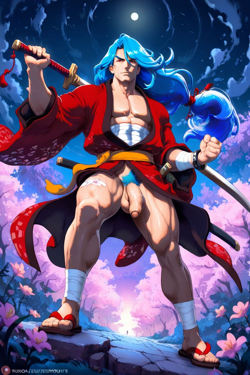 Erect Nieples, Kajinman Style, Golden Sash AI Gay Porn