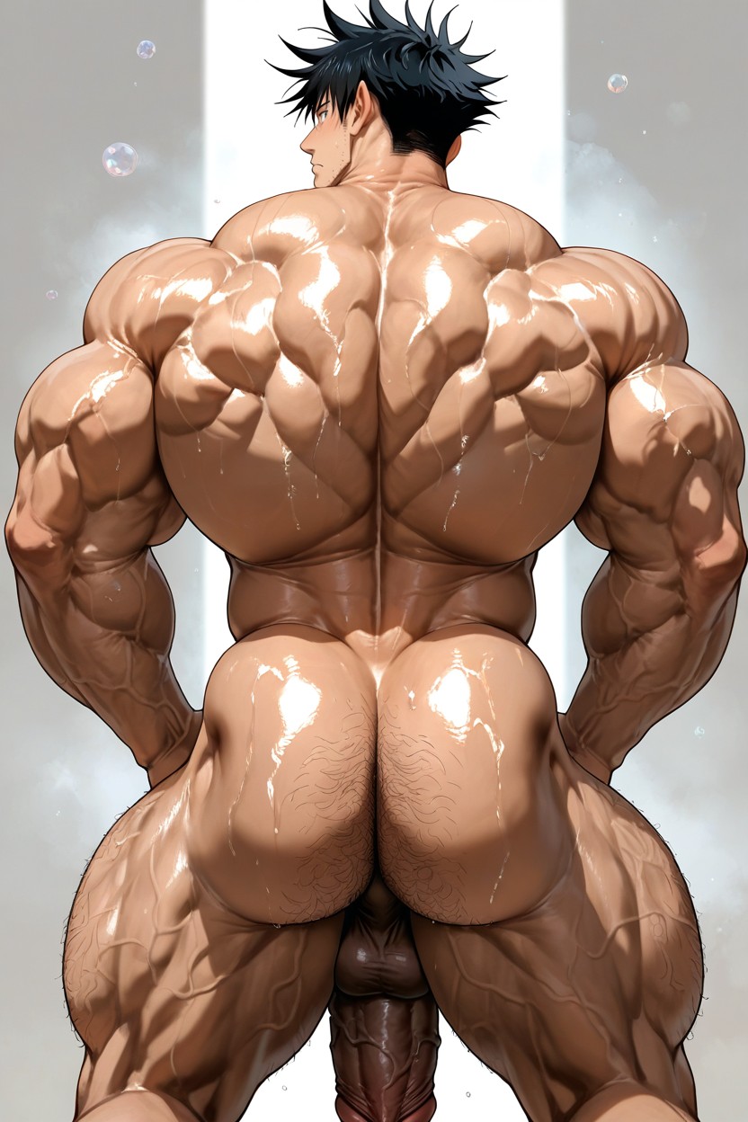 Sculpted Neck, Tall Muscular Physique, Hyper-muscular AI Gay Porn