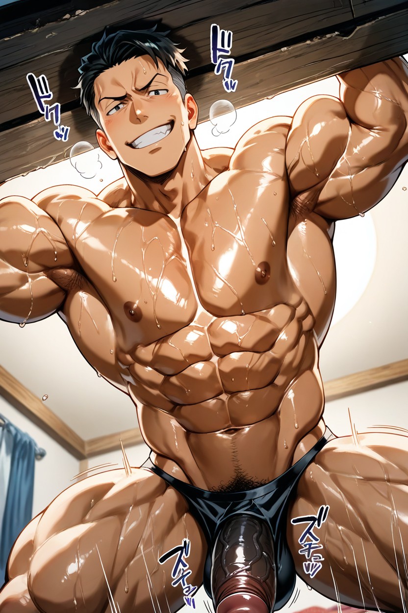Bottom Up, Excessive Sweating, Toned Body AI Gay Porn