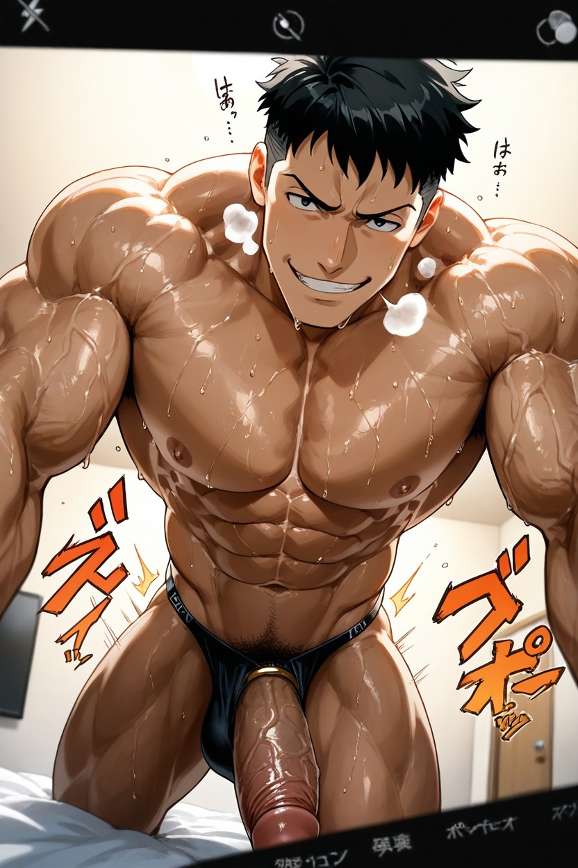 Detailed Background, Flaunting His Penis, Bouncing Lines AI Gay Porn