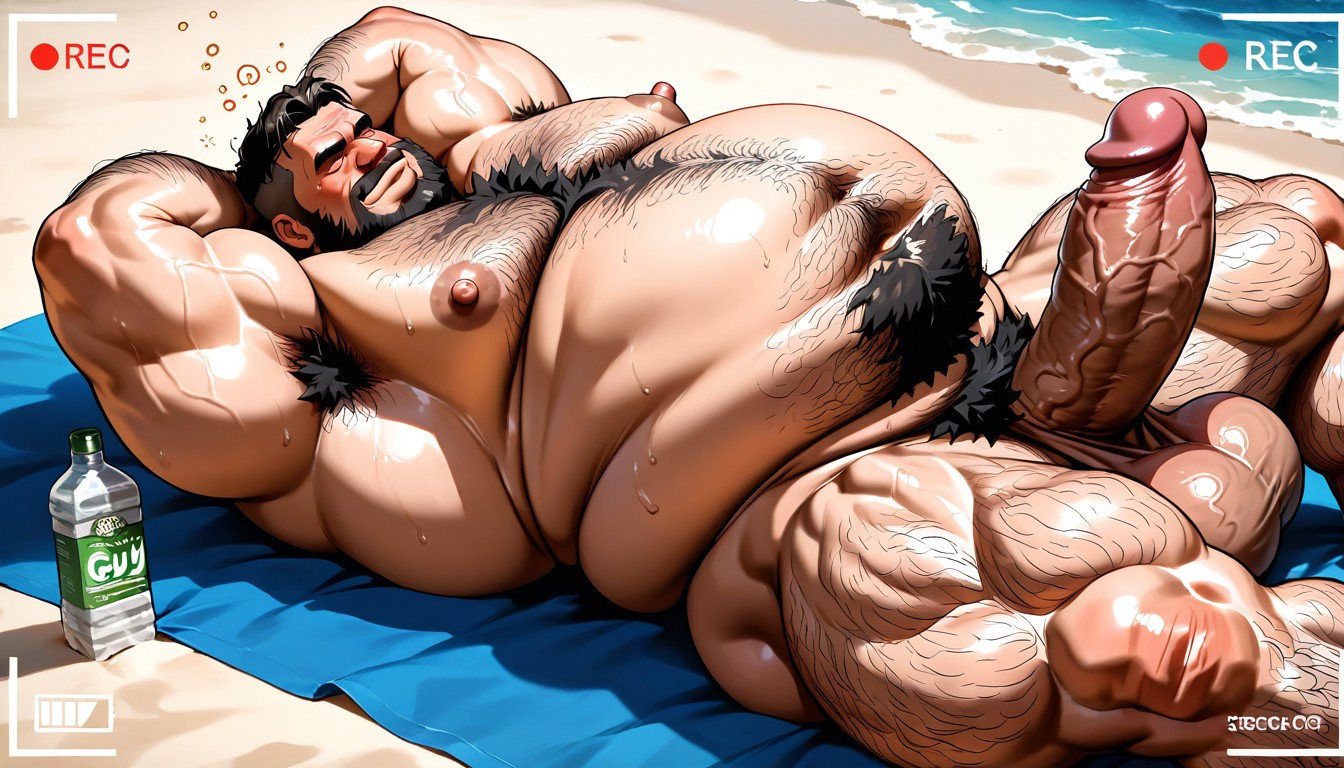 Puffy Nipples, 18+, Bearded AI Gay Porn