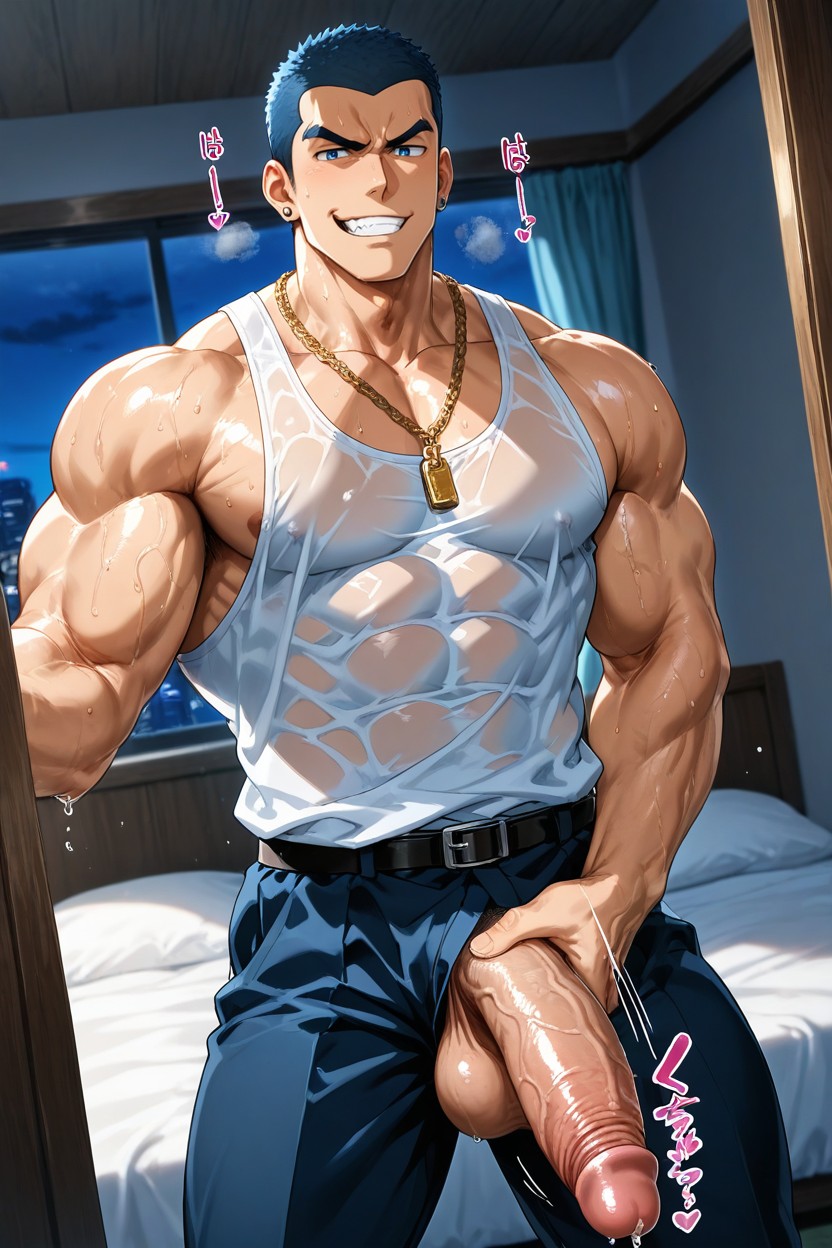 Tank Top, Perfect Quality, Male Focus AI Gay Porn