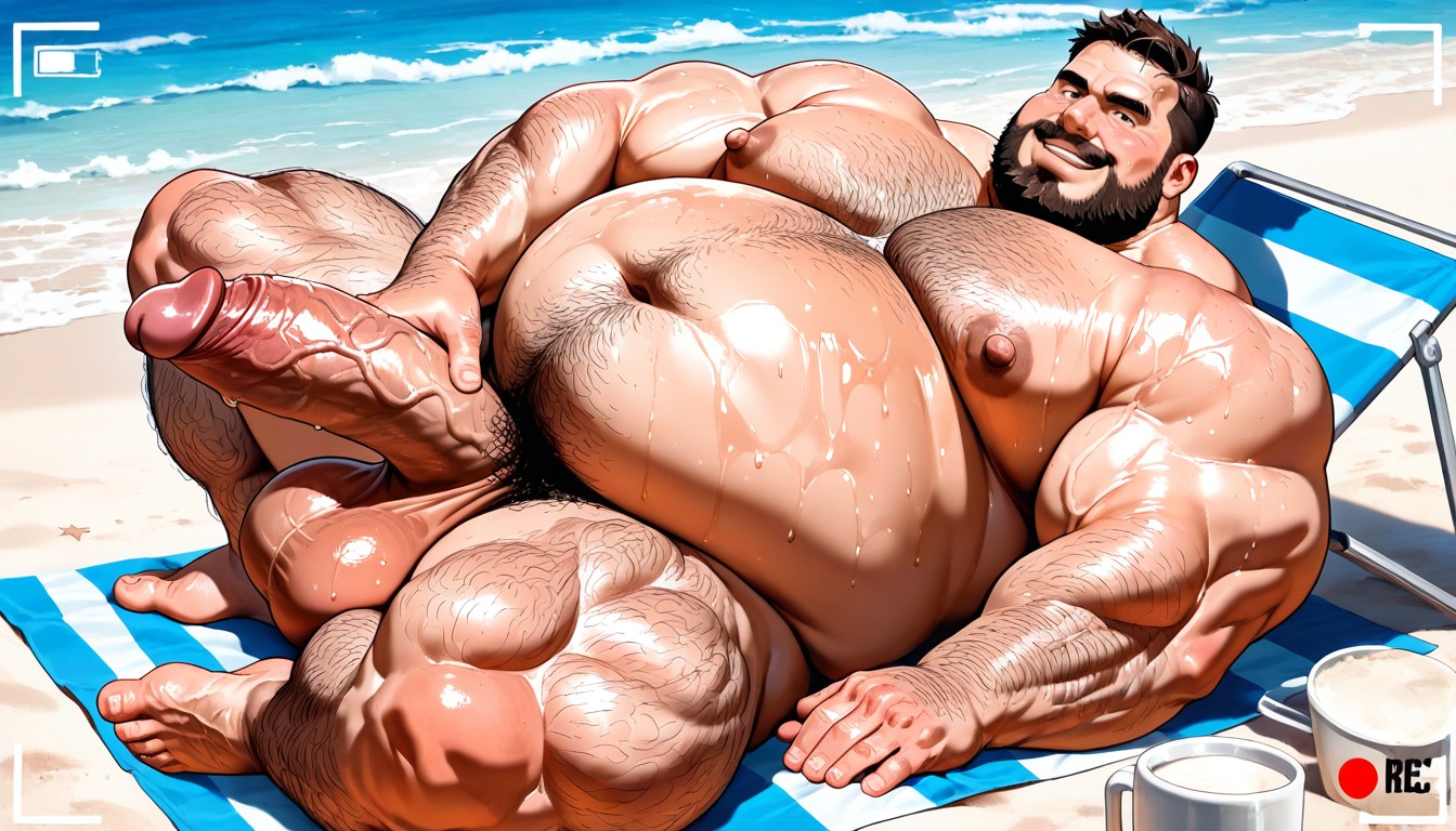 Outside, Man Only, Hairy Chest AI Gay Porn